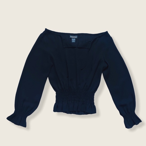 Notations Co. Black blouse with ruffle detailing - Picture 3 of 10